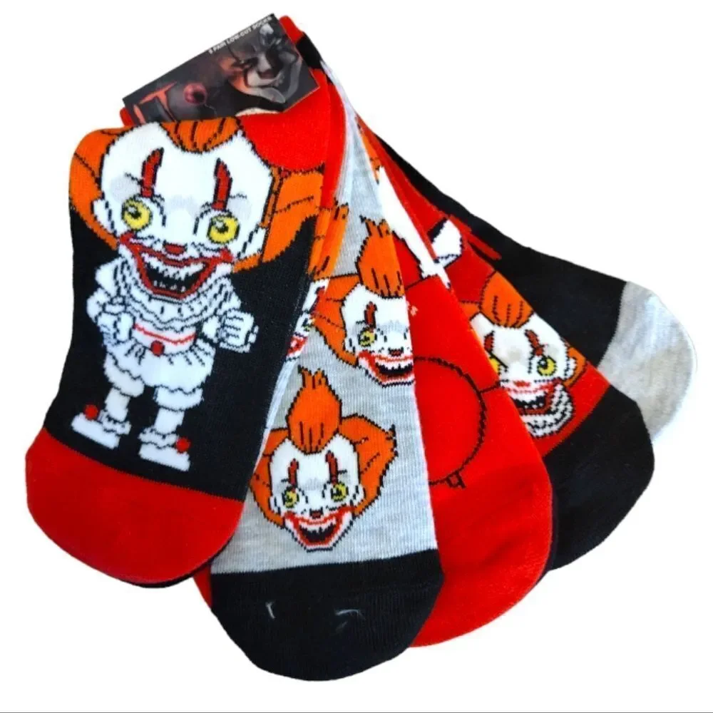 WB IT Chapter Pennywise Prints 5‎ Pairs Low Cut Ankle Socks NWT